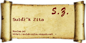Sulák Zita névjegykártya